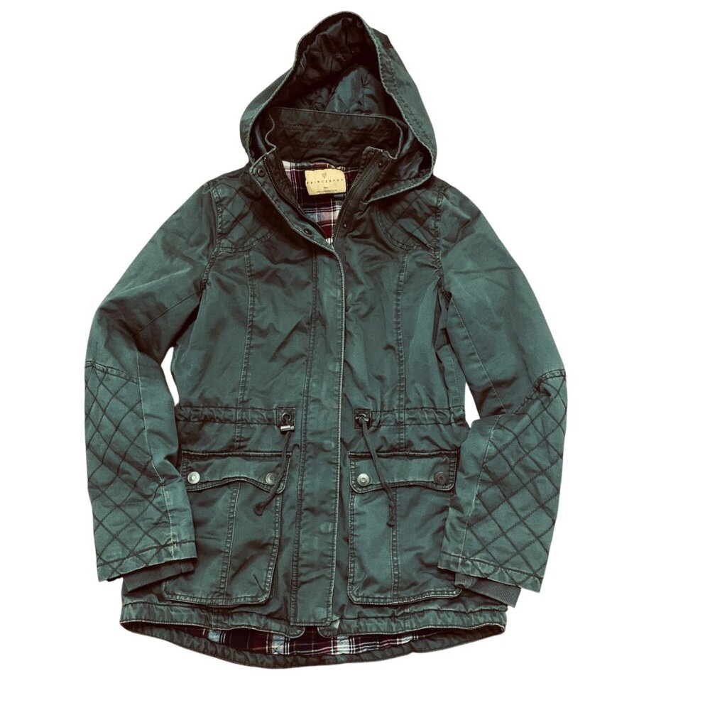 Prince & Fox Womens Green Quilted Hooded Utility Jacket M‎